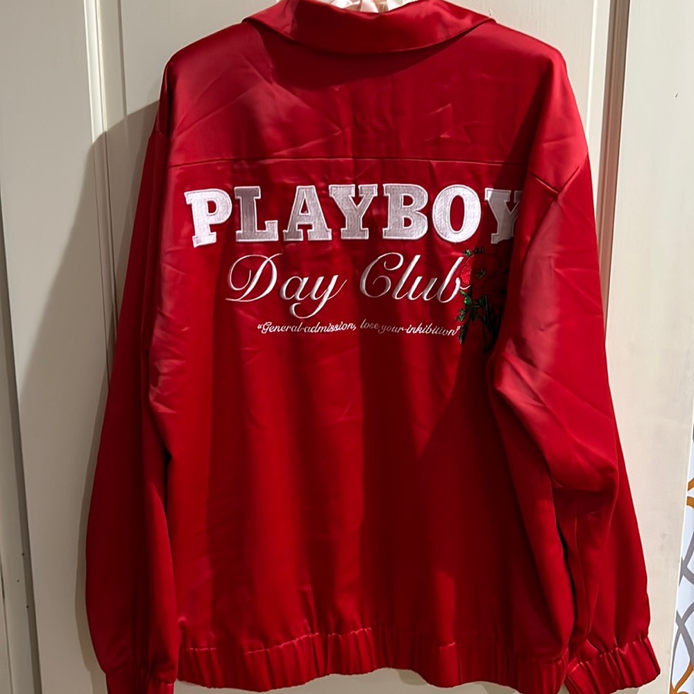 Playboy by Pacsun zip up jacket in red. Removed tags never worn. Size Meduim.